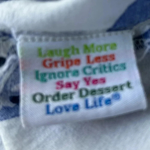 Gretchen Scott blue and white button shirt tunic cotton 3/4 sleeve Size XS - Picture 6 of 9